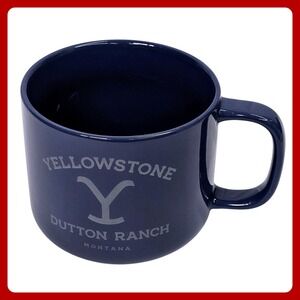 Yellowstone Dutton Ranch Mug Navy Blue Stoneware Coffee Cup Montana Paramount